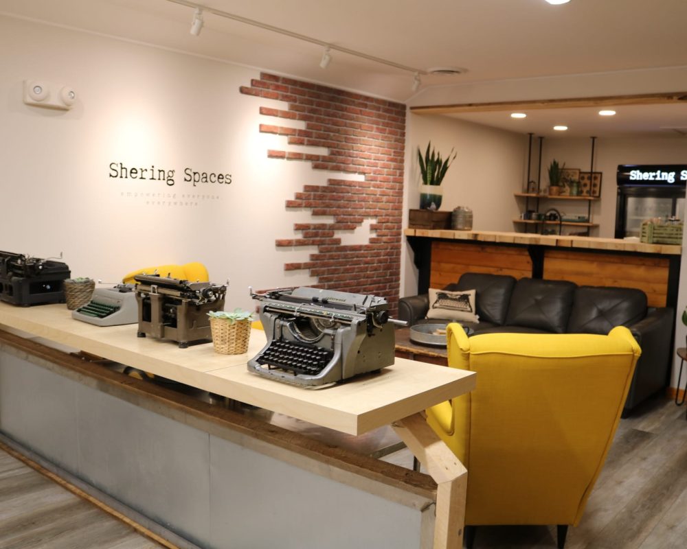 retro office with typewritters