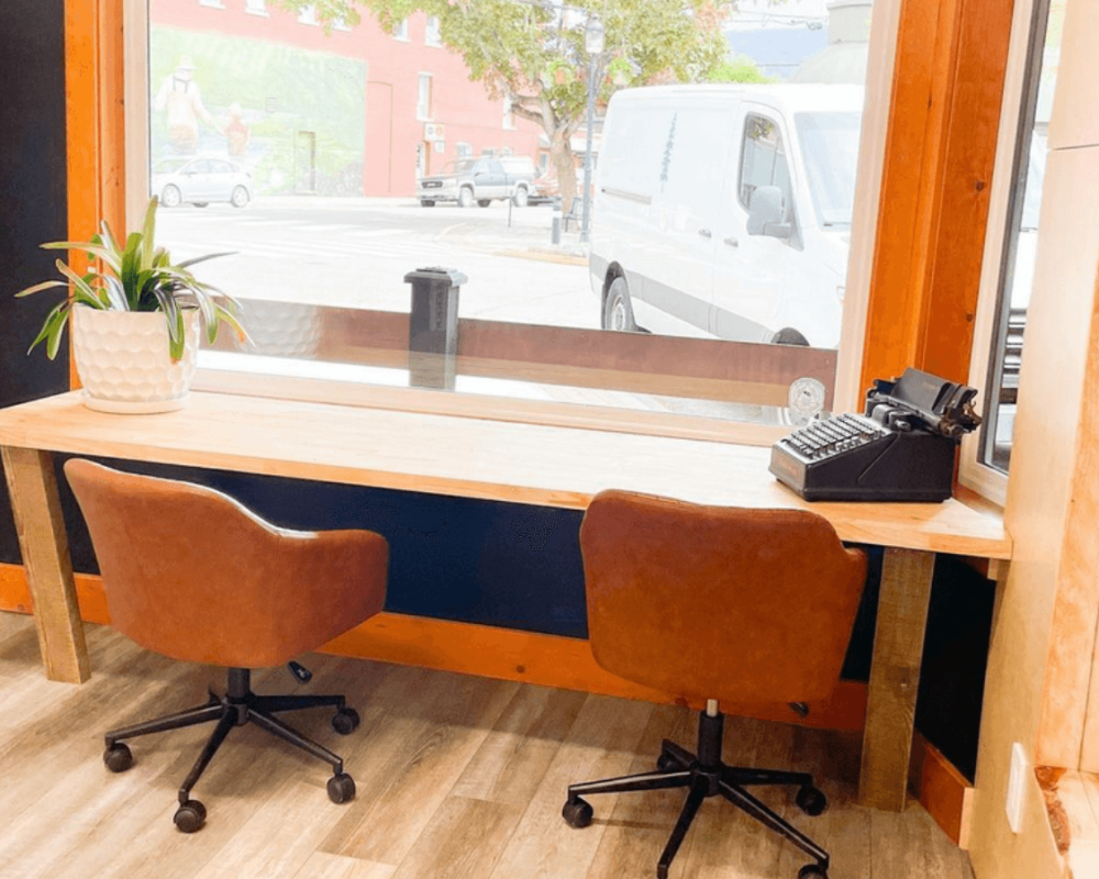 resized desk for day